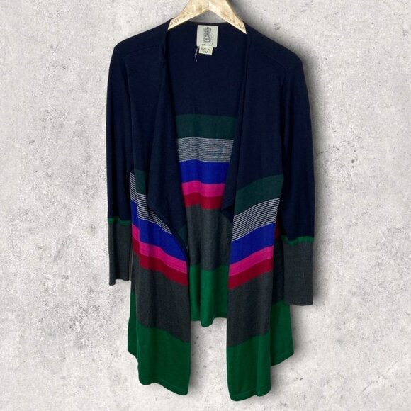 Anthropologie Lilis‎ Closet Junie Striped Cardigan Knit Waterfall Boho Medium M - Picture 4 of 14